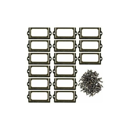 30 st metall etiketthållare för möbler låda skåp kort namn