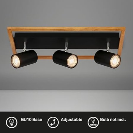 Taklampa, taklampa, lampa, träram, vridbar, vardagsrum, sovrum, kök, svart-trä