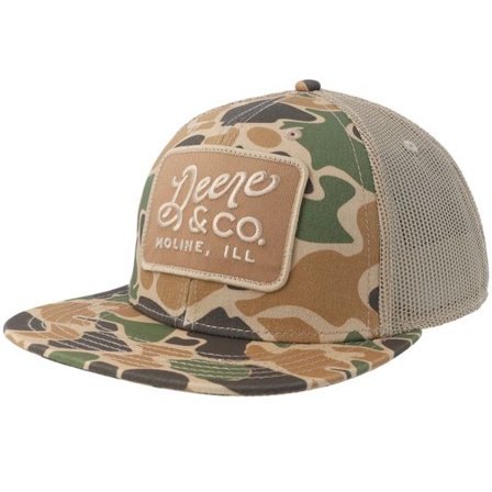John Deere - Camo trucker Keps - Square Logo Camo/Khaki Trucker @ Hatstore