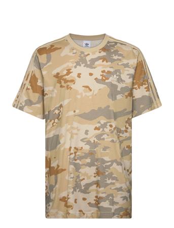 Camo Aop Tee T-shirts Short-sleeved Beige Adidas Originals*Betinget Tilbud
