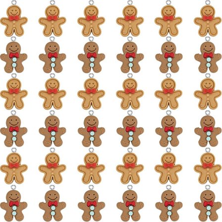 36 kpl piparkakkumies lumiukko joulukoristeet - DIY-rannekorun kaulakorun korujen valmistukseen