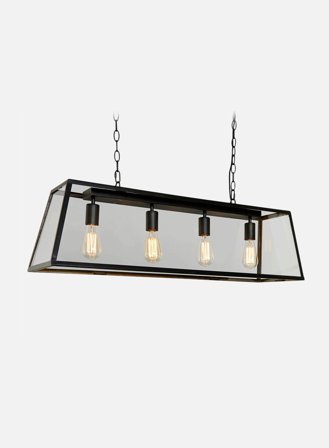 Dovre taklampe 4 lys - sort/klar