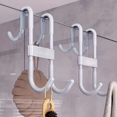 2 KPL satunnaisen värinen suihkuoven koukku, sopii pyyhekoukuksi kehyksettömille lasikaapimille kylpyhuoneessa