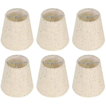6 stk. Lampekupler Vegglampe Lysekrone Klips På Lampekupler E14 Skrue Lin Liten Lampekupler For Bordlamper
