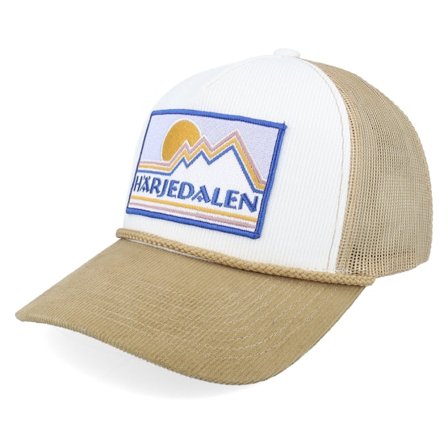 Wild Spirit - White - trucker - Cap - Swedish Härjedalen Landscape Rope Cord Off White/Khaki A-frame Trucker - Hatstore