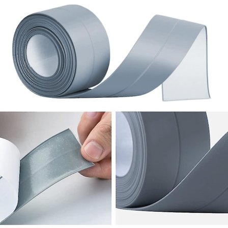 Fleksibel fodliste - afslutningsliste 22 mm 6 meter til køkken og badeværelse, selvklæbende tætningsliste, fleksibel foldelist, samlingstætning S