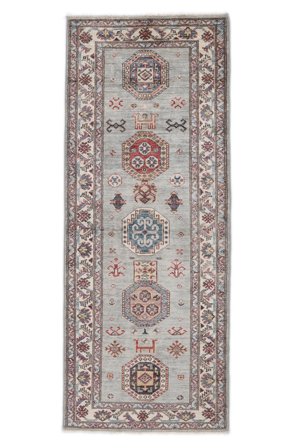 Tapis Kazak Ariana 83X208 De Couloir Gris/Rouge Foncé (Laine, Afghanistan)