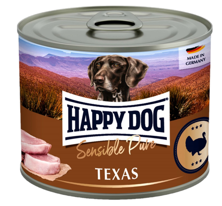 Happy Dog - hermetikkboks, Texas, 100 % kalkun 200 g - Hund - Hundefôr & hundemat - Våtfôr & våtmat - ZOO.no