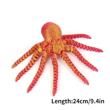 19/24 cm 3D-tulostettu mustekala irrotettavilla lonkeroilla, mustekala-malli, koriste-esine, työpöydän maisema, hahmo, lahja lapsille, 200 25 