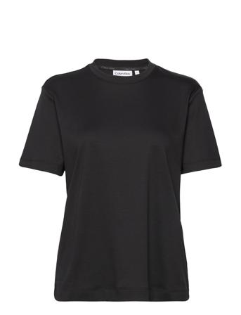 Smooth Cotton Minimal Logo Tee T-shirts & Tops Short-sleeved Svart Calvin Klein