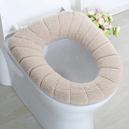 O-Shape Toilet Seat Cover Keep Warm Pumpkin Pattern Closestool Mat Knitting Soft Pad Toilet Seat Washable Bathroom Accessories