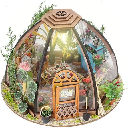 DIY Miniature Hus til at Bygge, Træ Miniature Dukkehus Kit med