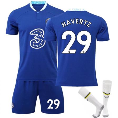 22-23 Chelsea Koti Lapset Aikuiset Jalkapallo Jalkapallopaita Trainin Paita Puku No.29 Havertz 22