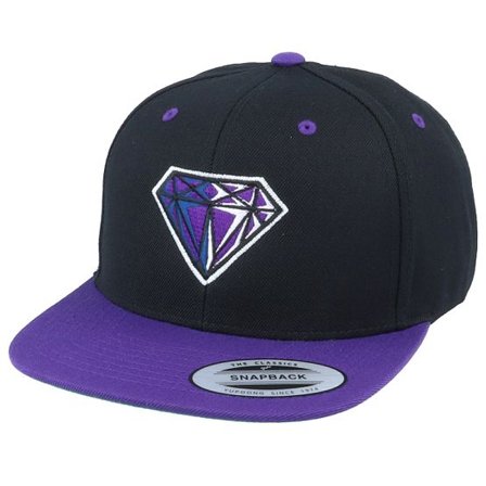 Iconic - Svart snapback Keps - Amethyst Gem Black/Purple Snapback @ Hatstore