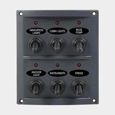 Pannello interruttore / pannello fusibili, 15 A, 6 interruttori, con fusibili a lama