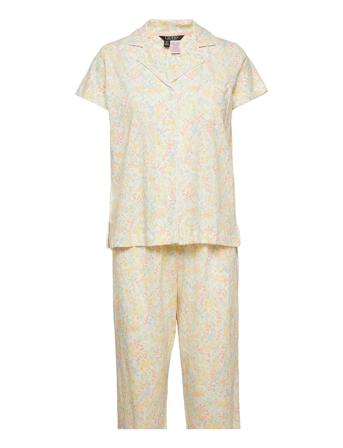 Lrl Sh. Sl Notch Collar Capri Pant Pj Patterned Lauren Ralph Lauren Homewear