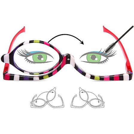 Lukijat 2-pakkaus Suurennus Meikki Lasit Silmä Meikki Silmälasit Käännettävä Linssi