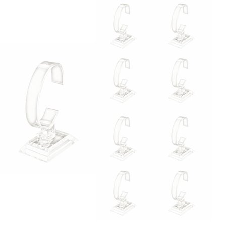 10 st klockställ i kristall, smyckeshållare i akryl