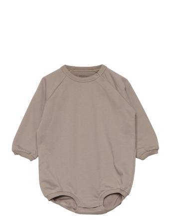 Baby Sweat Romper W.o Legs Bodies Long-sleeved Beige Copenhagen Colors