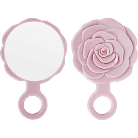 Rund Rosebud Lille Håndspejl Håndholdt Spejl med Håndtag Stor