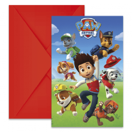 Invitasjonskort Paw Patrol 6-pack