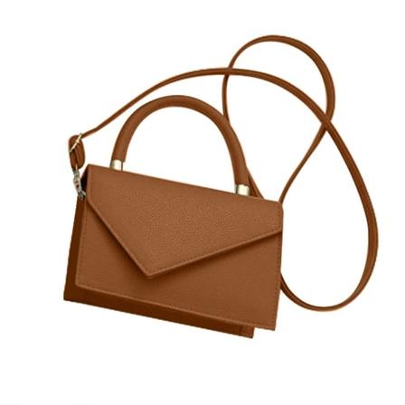 Skuldertaske Fashion Pu Læder Firkantet taske BRUN Brown