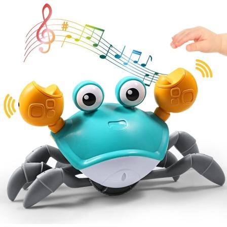 Sensing Crawling Crab, Tummy Time Baby Toys, Interactive Walking Dancing Toy med musikljud och ljus, Spädbarns roliga födelsedagspresenter Toddler , 