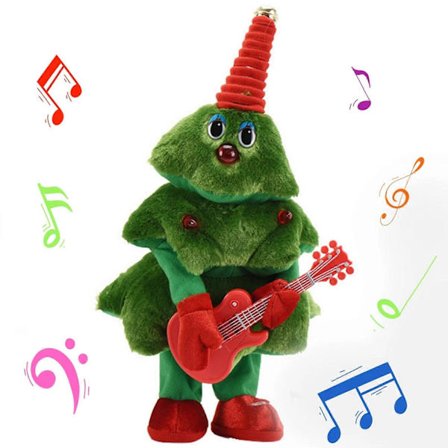 Elektriska jultomteleksaker i plysch som sjunger och dansar, julgransleksaker, present [D]