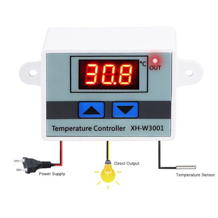 12/24/220V 10A Mikrocomputer Digital LED Temperaturregulator Termostat Kontrolkontakt og Probe