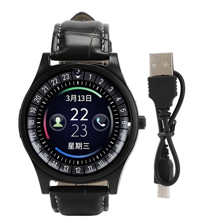 1,22 tommer 240 x 240 IPS Bluetooth Plug-in-kort HD sfærisk rund skærm Smart Watch R68 med PU-rem