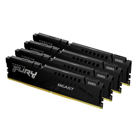 Fury Beast 128GB (4x32GB) / 5200MHz / DDR5 / CL40 / KF552C40BBK4-128 - Kingston Fury Beast DDR5 5200Mhz 128 GB (4 x 32 GB)