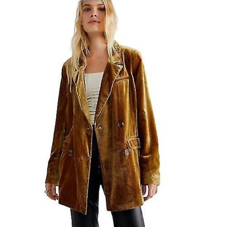 Dam sammetskavaj jacka vintage kontorsblazer jacka