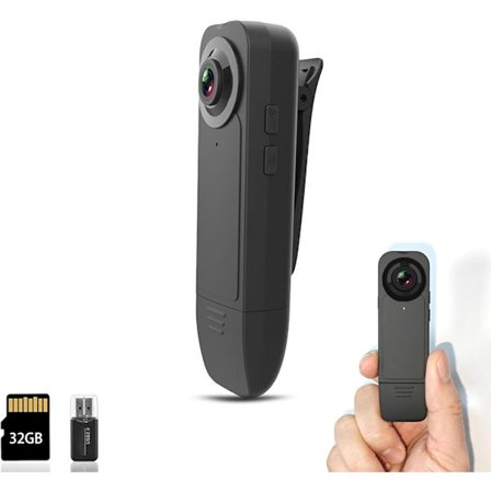 2025 Seneste Model Mini Kropskamera 1080P Politi Sikkerhedskamera med Videooptagelse, Bærbart Patruljekamera, Loop & Bevægelsesoptagelse, 32GB M