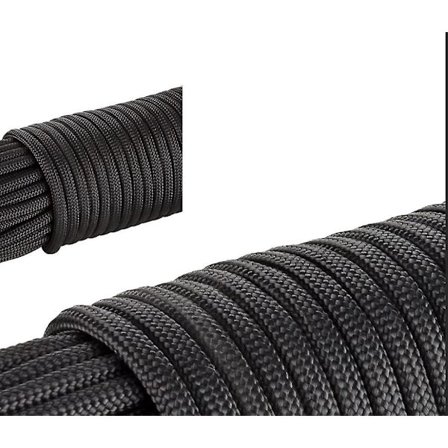 Professionellt rep 31m x 4mm i tålig nylon I Flera färger I Paracord 550 I Svart