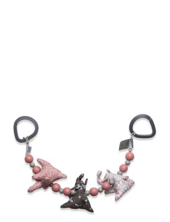 Strollerchain, Fabric Elephants, Rose/ Grey Patterned Smallstuff