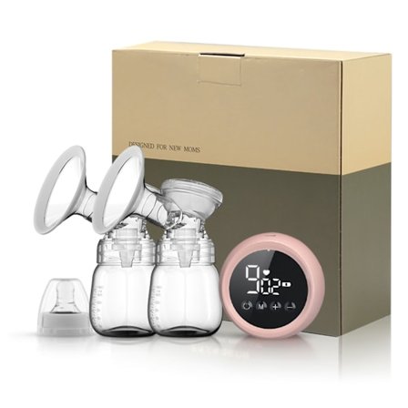 Elektrisk Bröstpump Plug in Smärtfri Stark Sugkraft Tyst Massage Automatisk Dubbelsidig