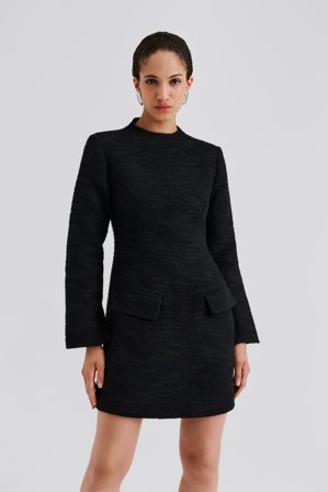 Malina - Leanna boucle mini dress - 48 - Black