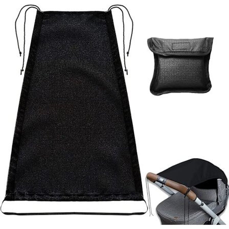 Barnevogn baldakin, universell justerbar baldakin, rivebestandig solskjerm baldakin, for barnevogner, parasoll barnevogner (svart)
