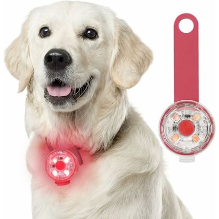 Sikkerheds-LED-blinklys til hunde og katte - USB-genopladeligt LED-lys til hunde, 3 blinkende tilstande, vandtæt kæledyrssikkerhedslys
