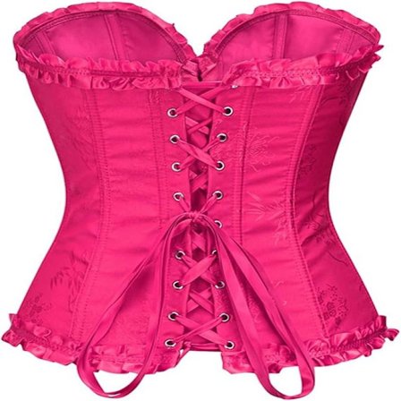 Korsetttoppar för Kvinnor, Bystier Shapewear Underkläder, Spets Midja Push Up Body Rosröd Rose Red S