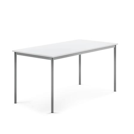 Tisch BORÅS, 1600x800x760 mm, Laminat weiß, alugrau