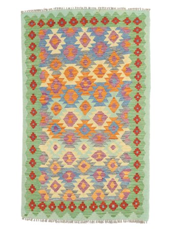 Kelim Afghan Old Stil Teppich Handgewebt 111X175 Afghanistan