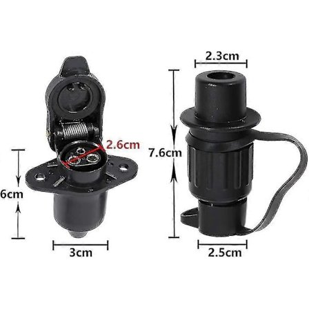 Stiftkontakt och uttag 3-stift, 12V Traktor 3-stiftskontaktuttag, Din 9680 Vattentät Gåva-XinHan