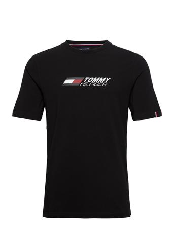 Essentials Big Logo S/S Tee T-shirt Sort Tommy Hilfiger