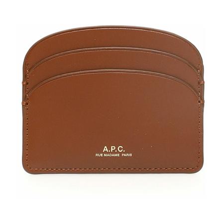 A.p.c. demi lune card holder brun, Dam Plånböcker, Dam, Storlek: ONE SIZE