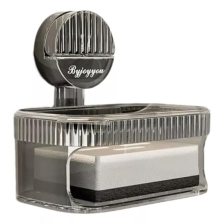 Sæbeholder med sugekop 2 i 1 til badeværelse, dobbeltlags sæbeholder