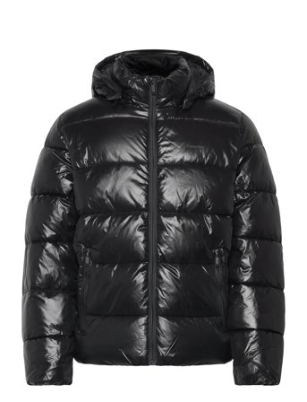 Calvin Klein Ls Glossy Channeled Puffer Jkt - Black - M