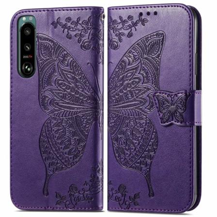 Sony Xperia 5 Iii Fodral Tryckt Butterfly Lila