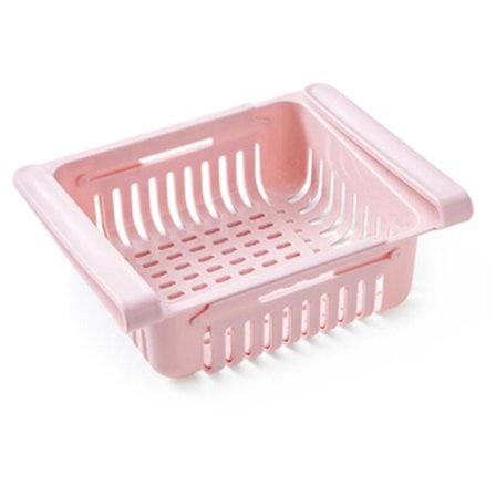 Plastförvaringslåda Kylskåpsförvaringslåda Plastförvaringslåda Hylla Frukt Rosa Liten