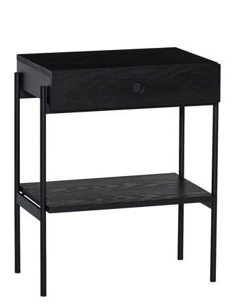 Hübsch Noir Bedside Table - Black - ONE SIZE